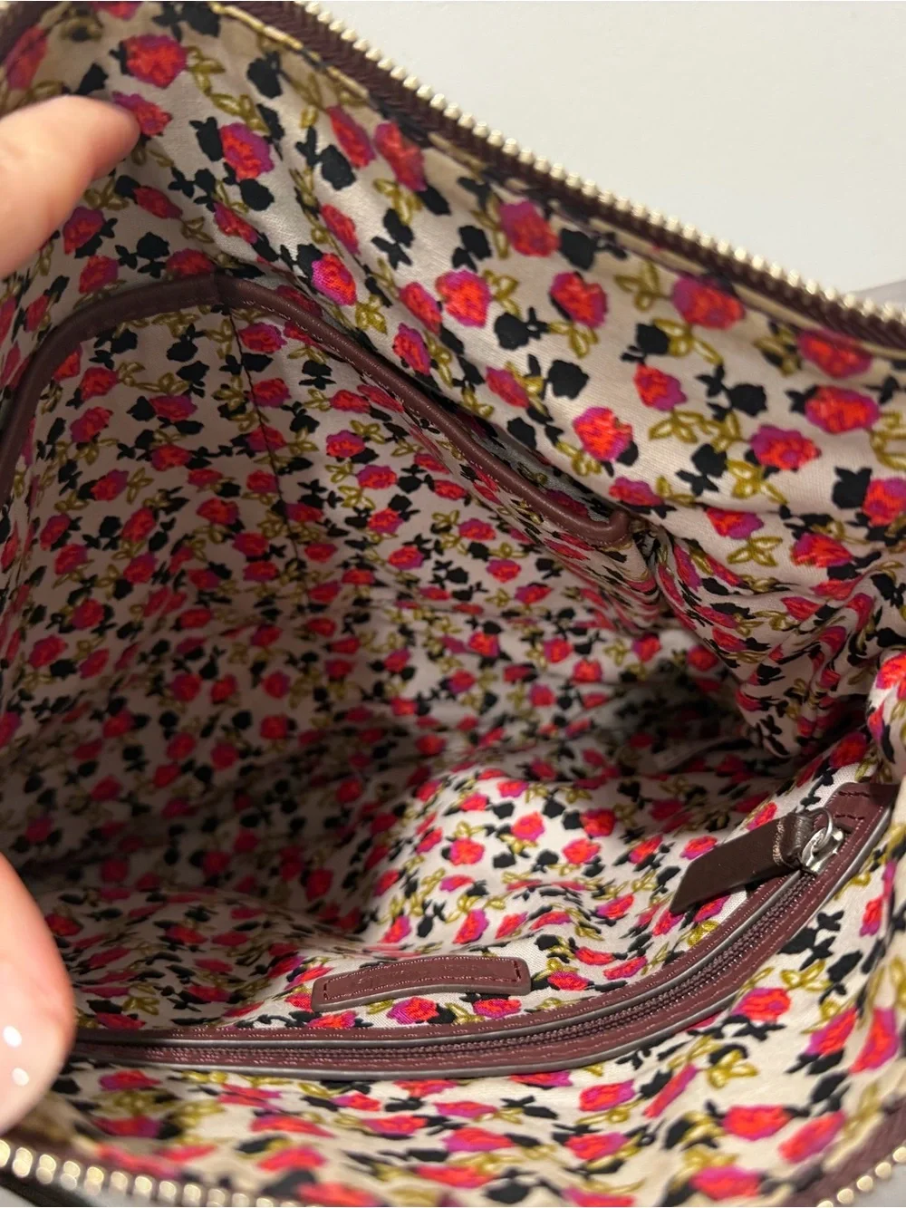 Vera Bradley Maroon Leather Crossbody Messenger Bag